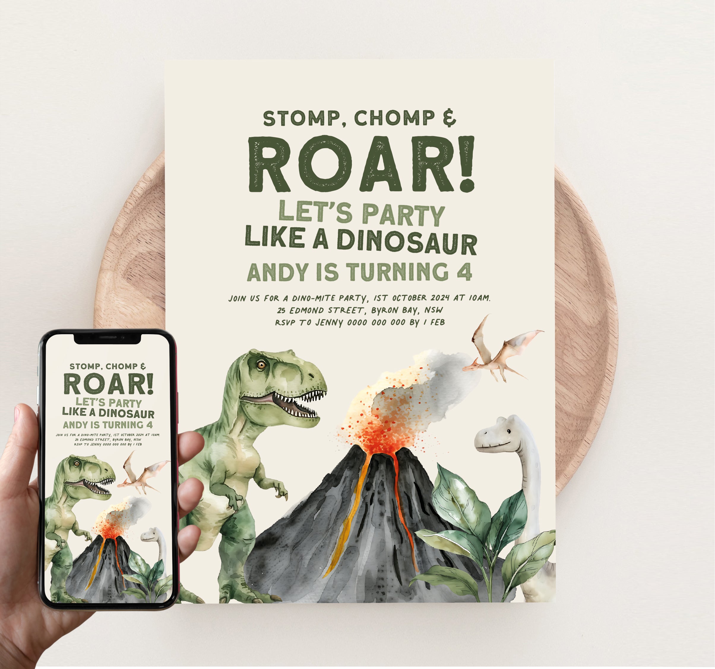 Dinosaur Party Printables Editable Instant Download 214