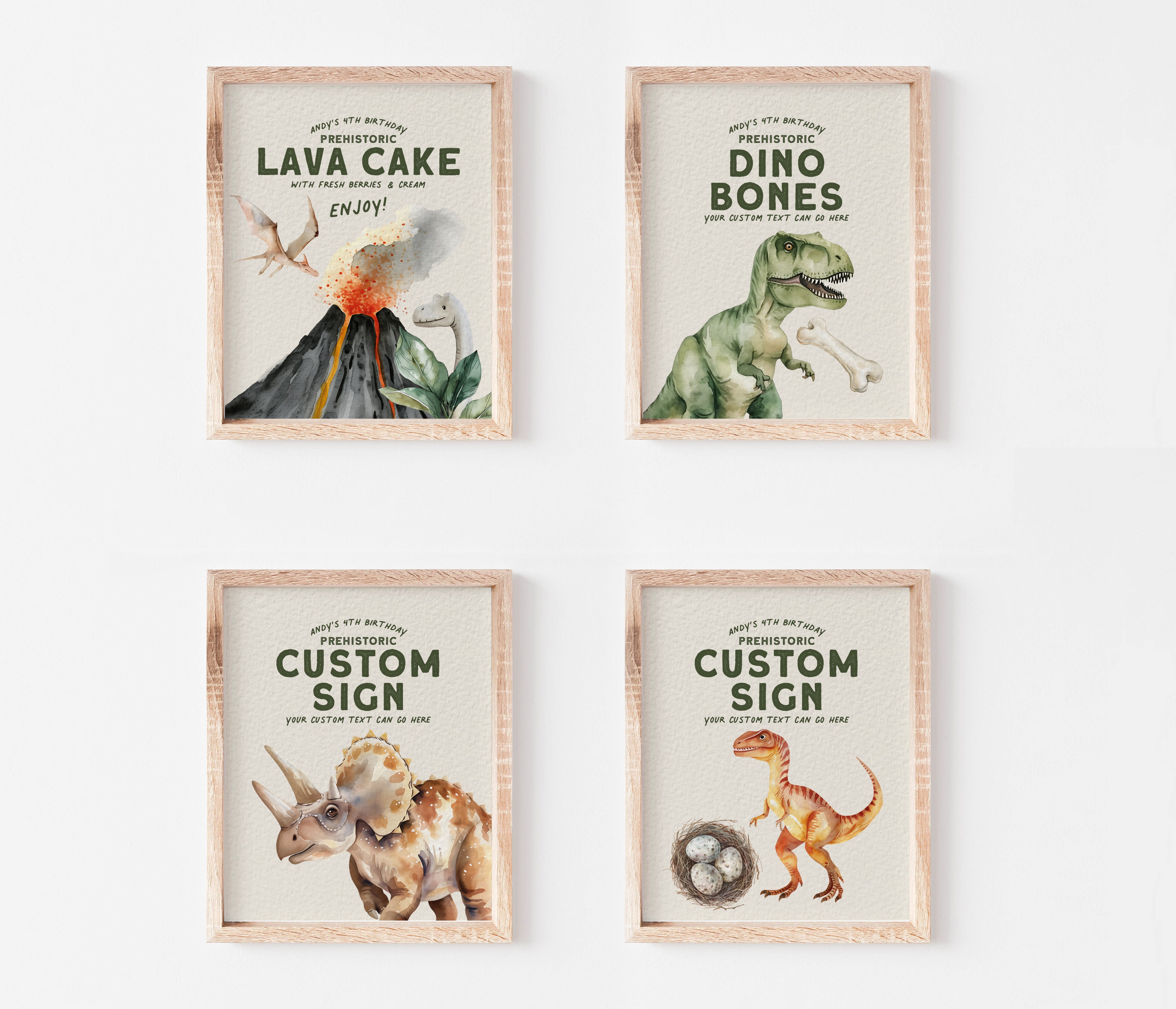 Dinosaur Party Printables Editable Instant Download 214