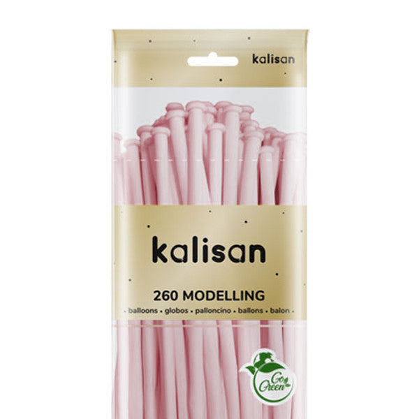 Kalisan Latex Macaron Pale Pink 100/260M Modelling Balloons Kalisan