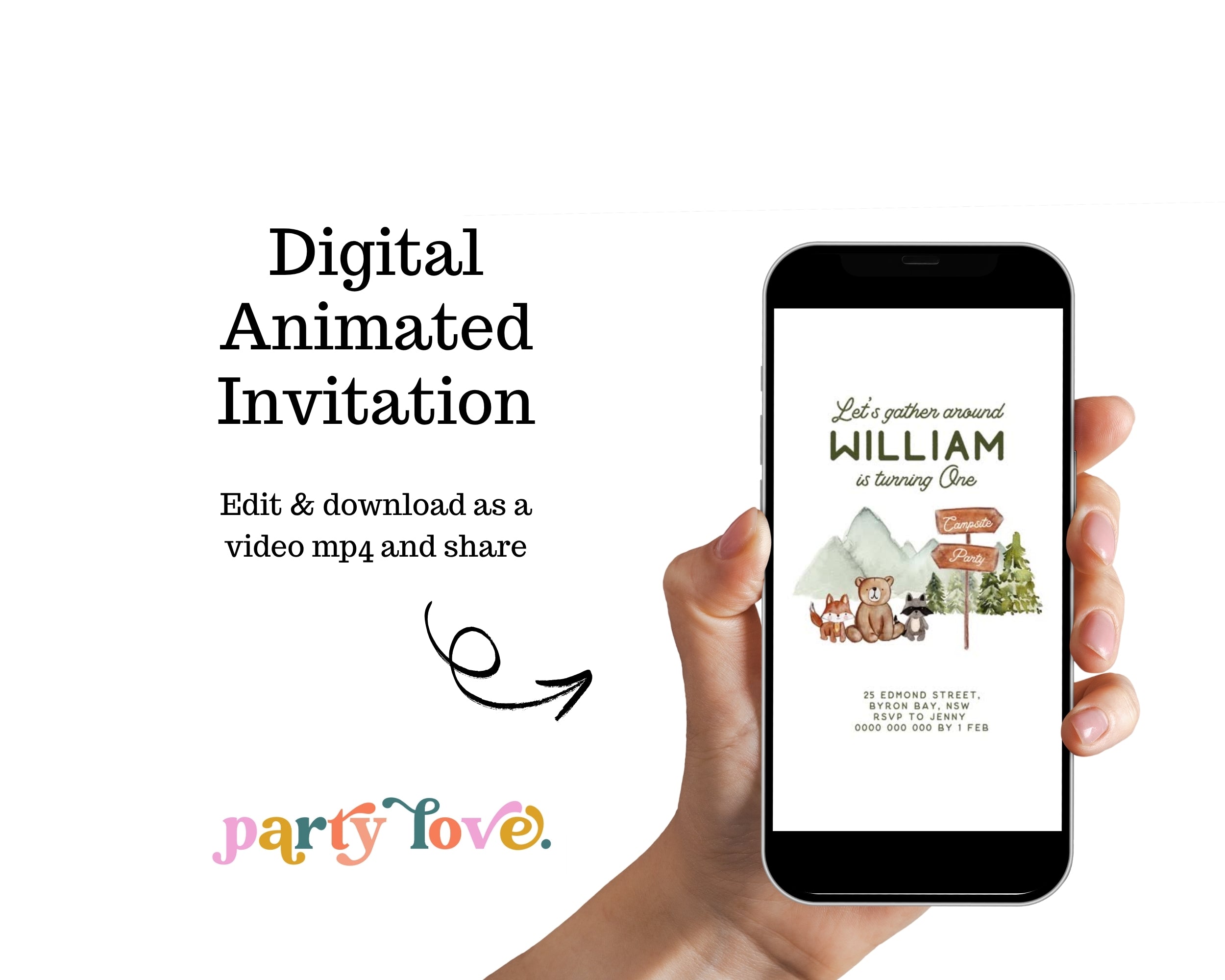 Explore Woodland Forest Party Printables Editable Instant Download 612