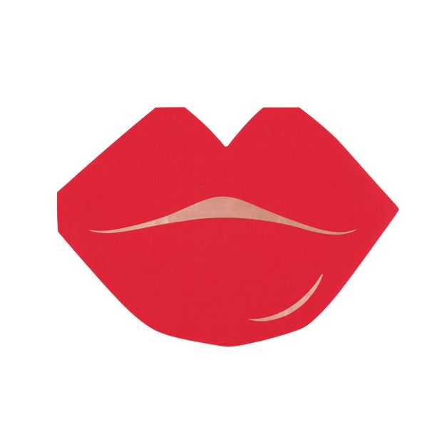 Red Lips foil accent Lunch Napkins Party Love