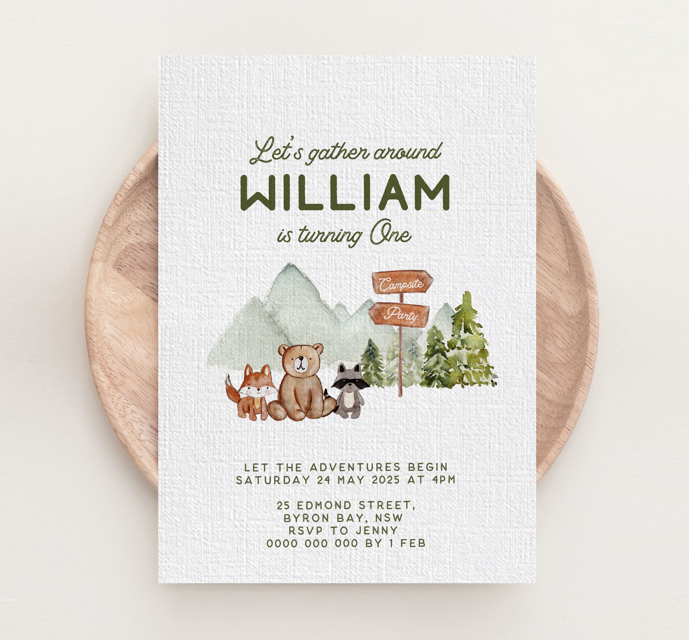 Explore Woodland Forest Party Printables Editable Instant Download 612