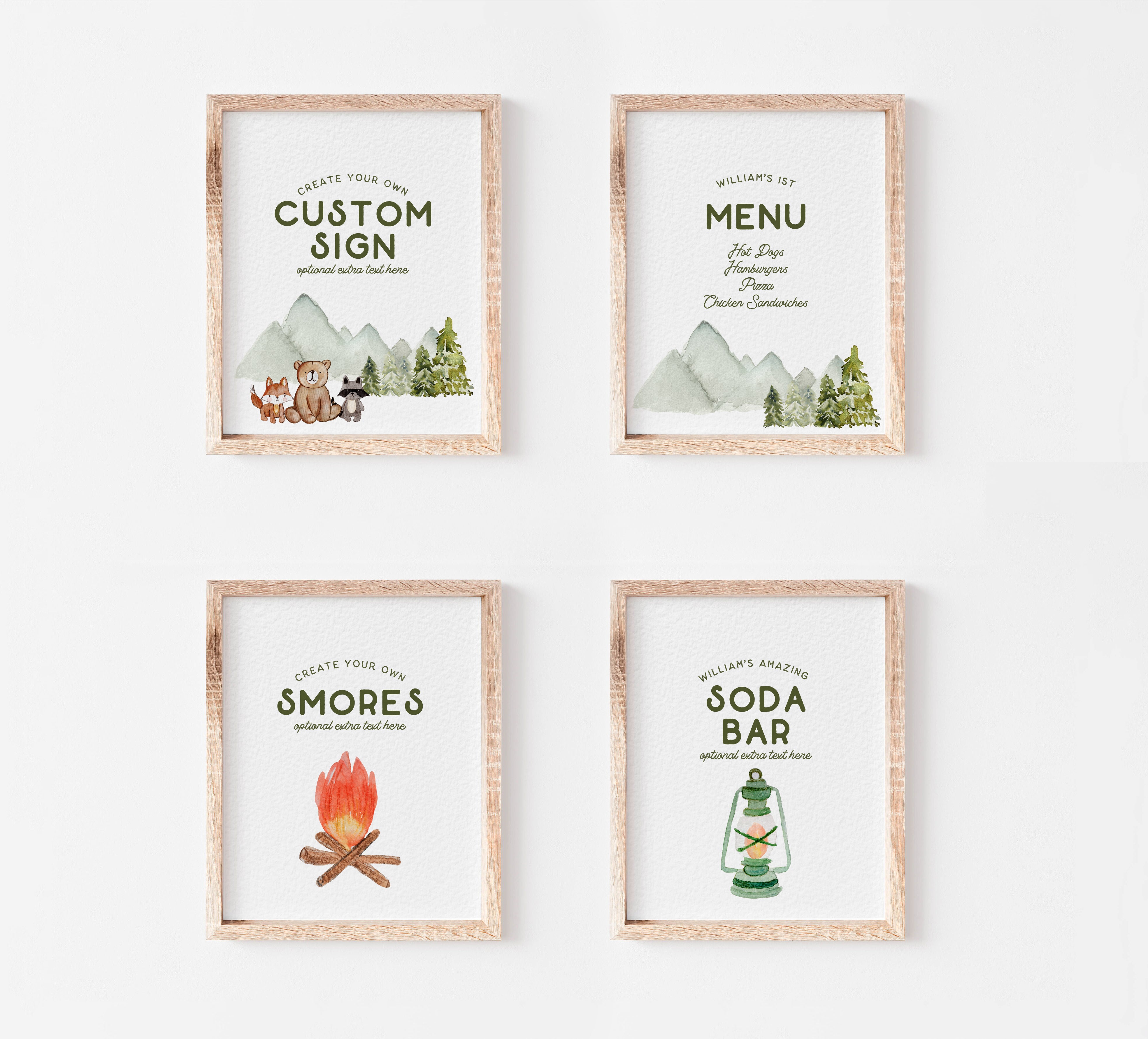 Explore Woodland Forest Party Printables Editable Instant Download 612