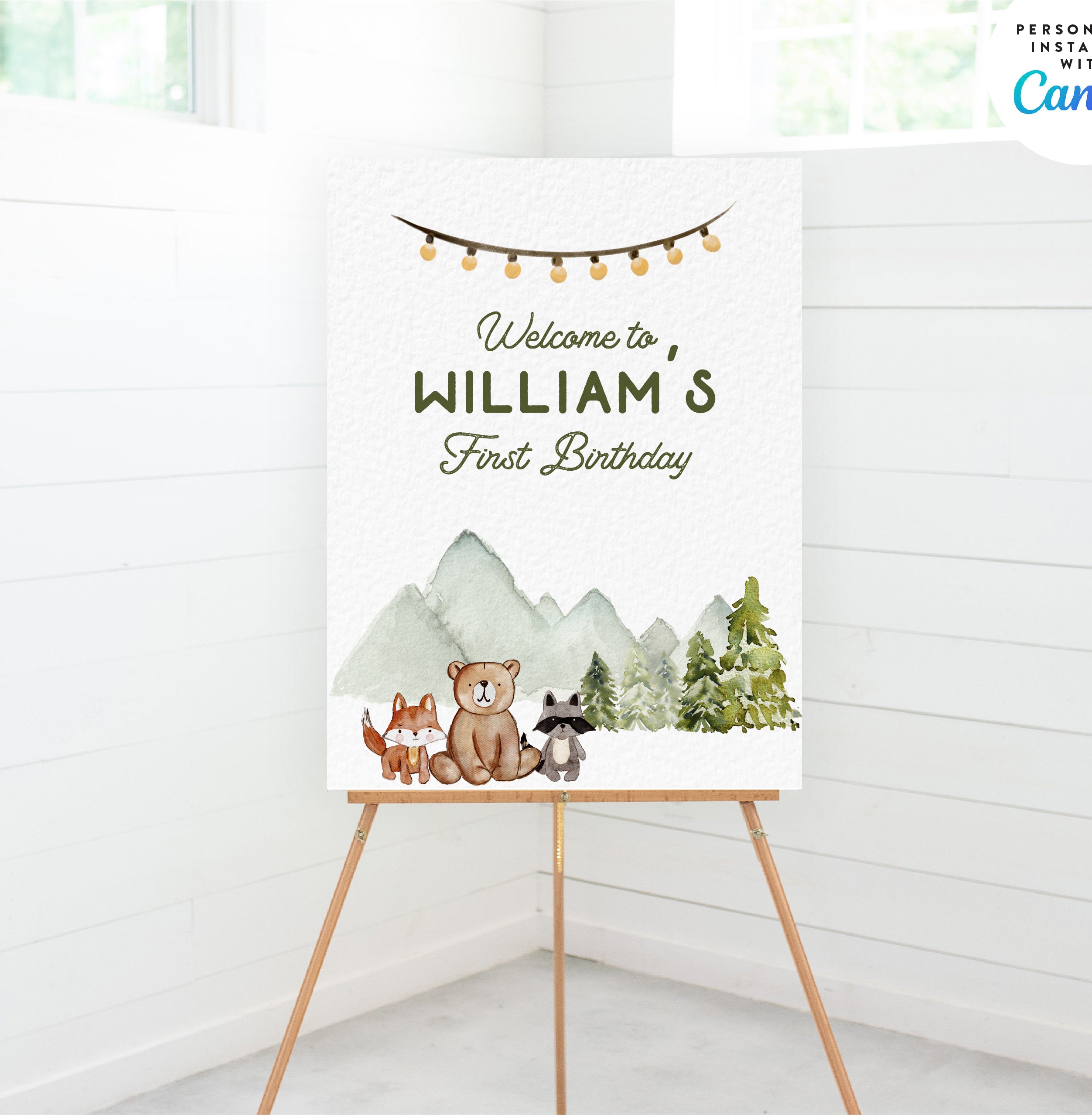 Explore Woodland Forest Party Printables Editable Instant Download 612