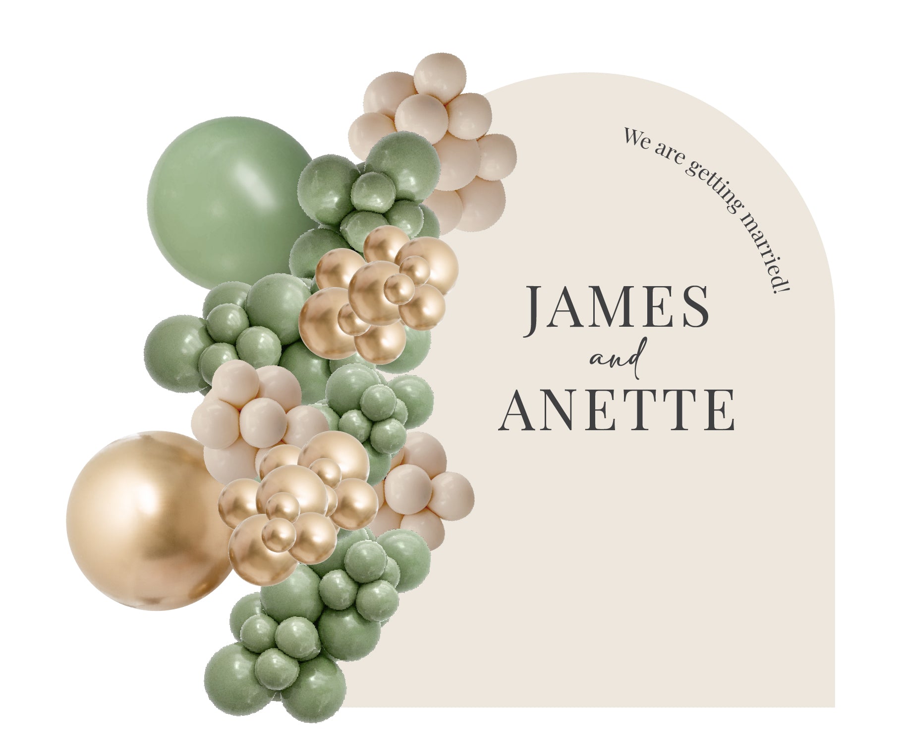 Botanical – Eucalyptus, Gold & White Sand Balloon Garland Kit