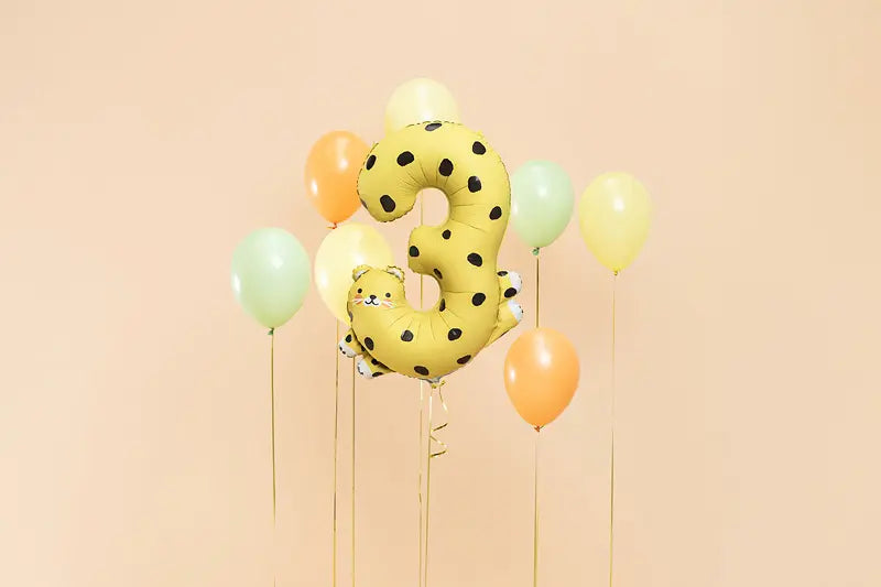 Cheetah Foil Balloon Number 3, 98cm Party Deco