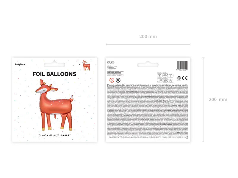 Christmas Deer Foil balloon 80x105cm Party Deco