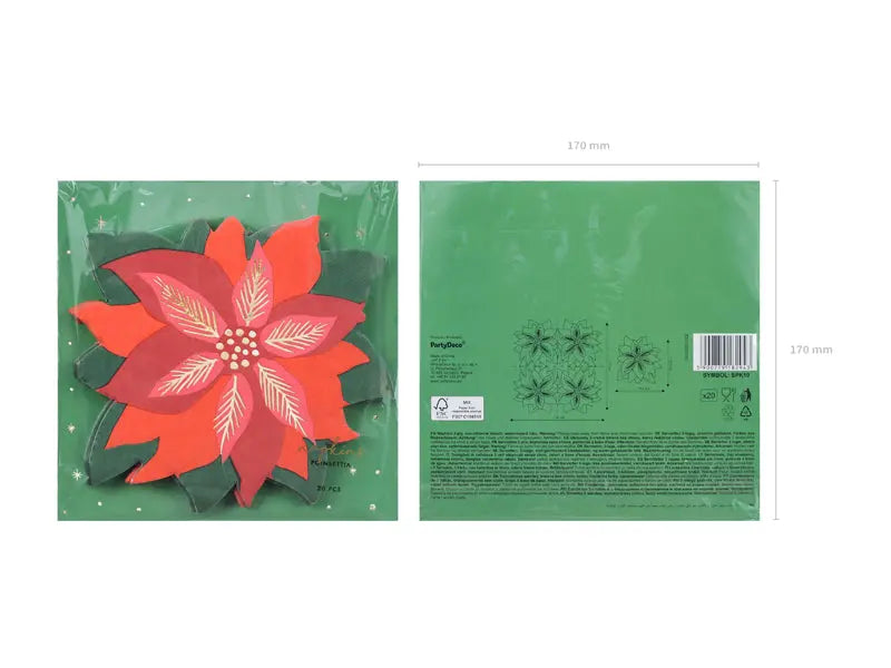 Christmas Poinsettia Napkins Party Deco