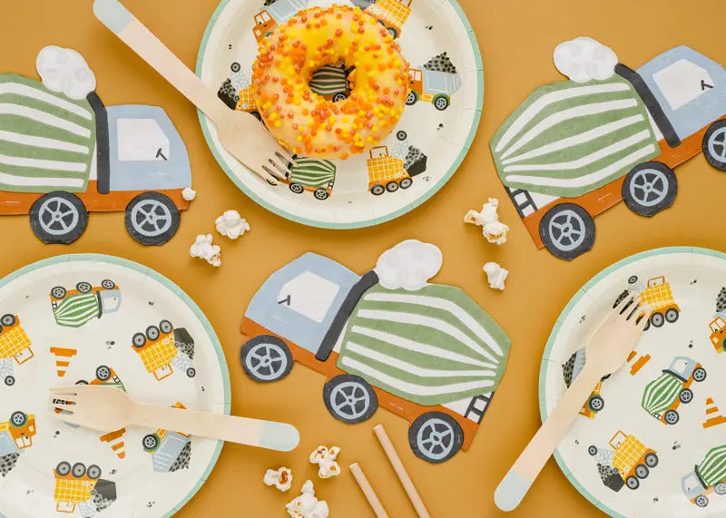 Construction Concrete Mixer Napkins Party Deco