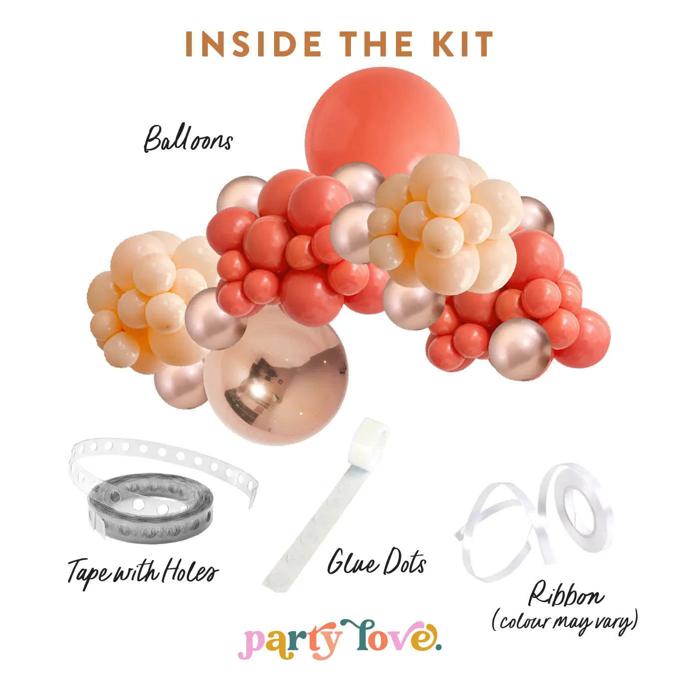 Coral Blush Rose Gold Balloon Garland Kit 3m Party Love Balloons