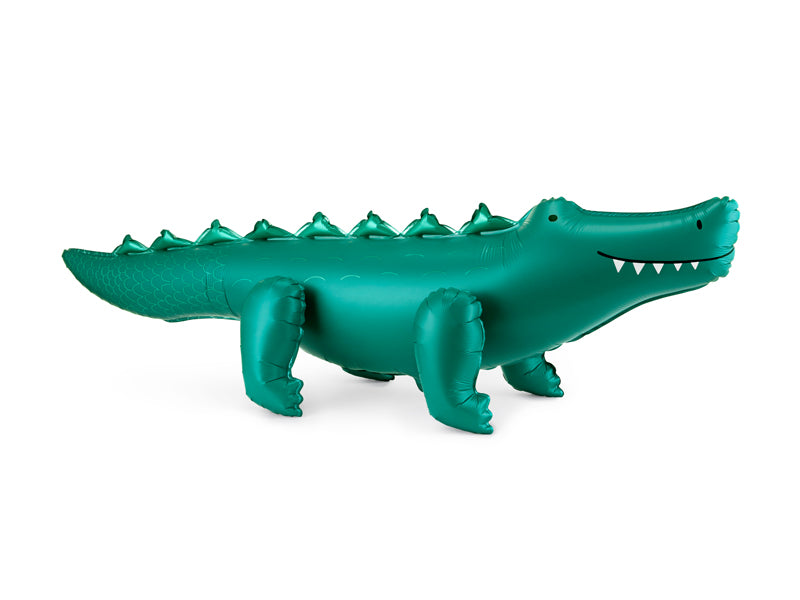 Crocodile foil balloon, 126cm, fun party decoration, vibrant green color.