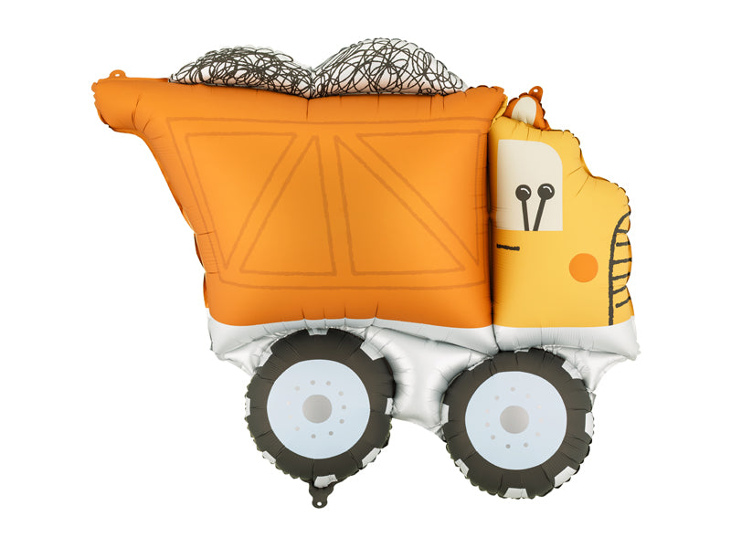 Orange truck foil balloon, 87cm, fun party decoration.