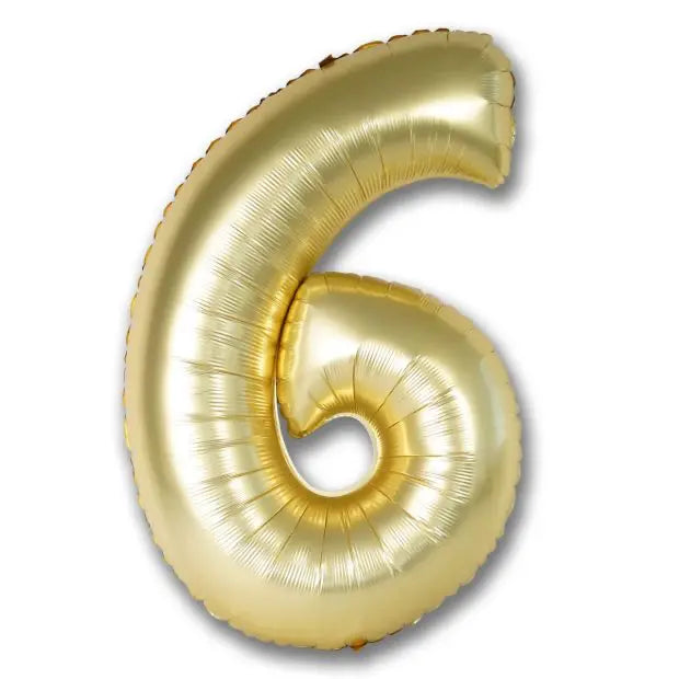 Gold Satin Chrome Number 6 Foil Balloon 102cm (40") Party Love
