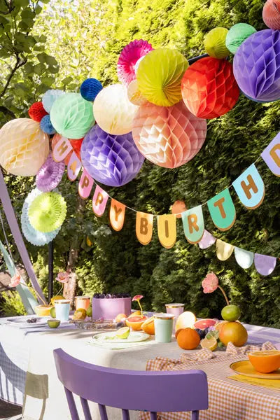 Happy Birthday paper banner, mix, 163x12 cm Party Deco
