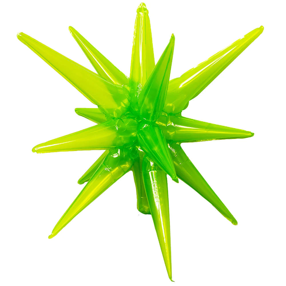 Starburst 22" (56cm) Transparent Lime 3D foil balloon (Air-Fill Only) Party Love