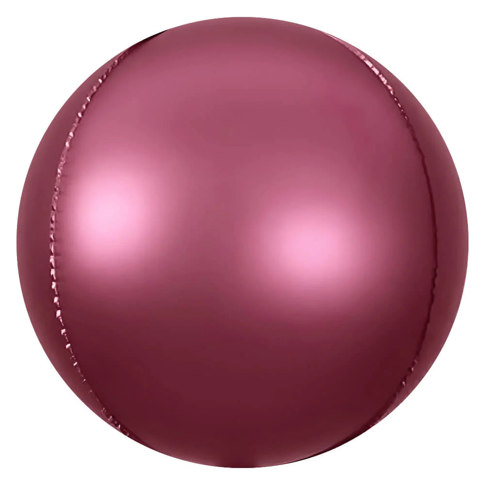 Burgundy Chrome Matte Metallic Balloon Ball Foil Orbz 21" (53cm) Party Love