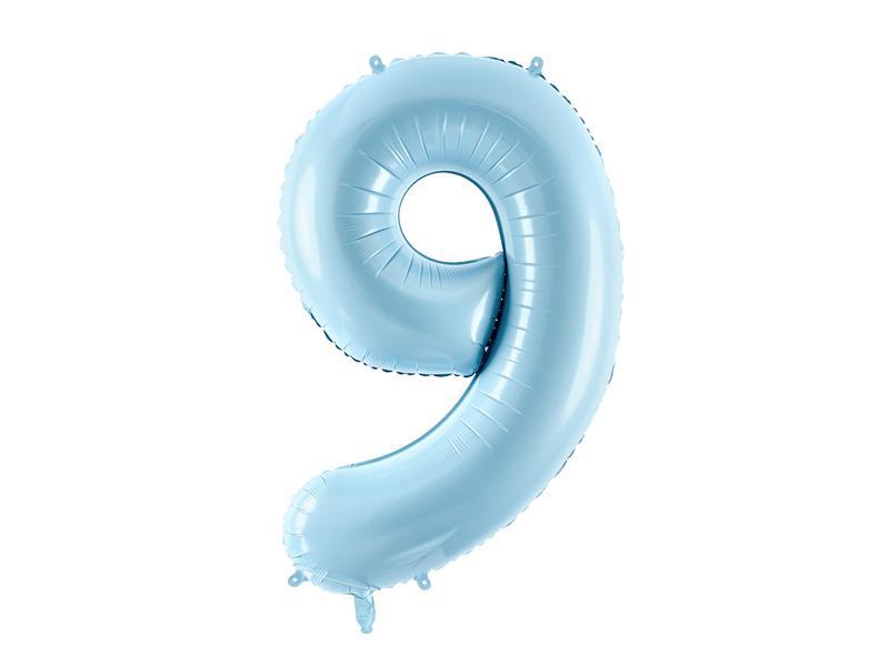 Pastel Blue Number 9 Foil Number Balloon 86cm Party Love
