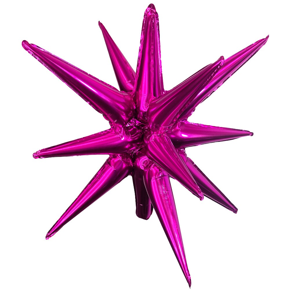 Starburst 3D Star Metallic Fuchsia Hot Pink Foil Balloon (Air-Fill Only) Party Love