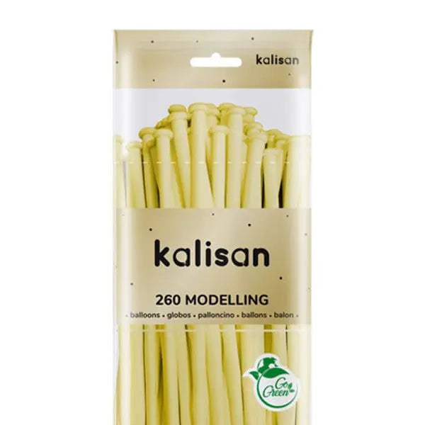 Kalisan Macaron Yellow 100/260M Modelling Latex Balloons Kalisan