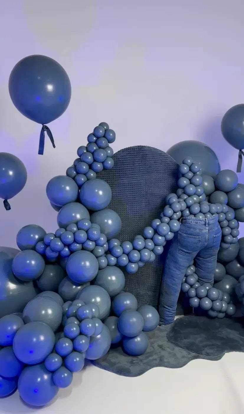 Kalisan Retro Denim Navy Blue Latex Balloons Kalisan