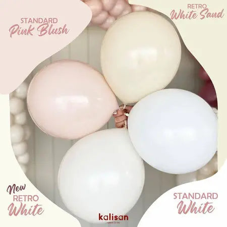 Kalisan Retro White Sand Latex Balloons Kalisan