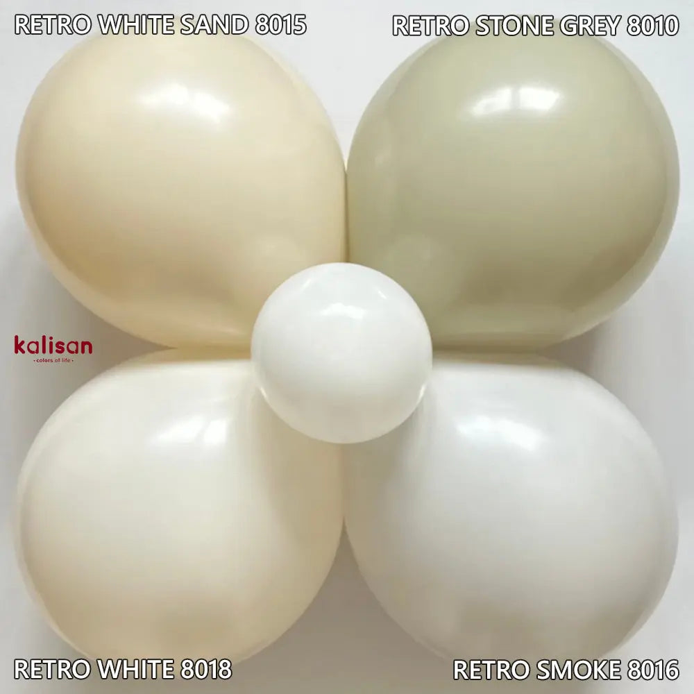 Kalisan Retro White Sand Latex Balloons Kalisan