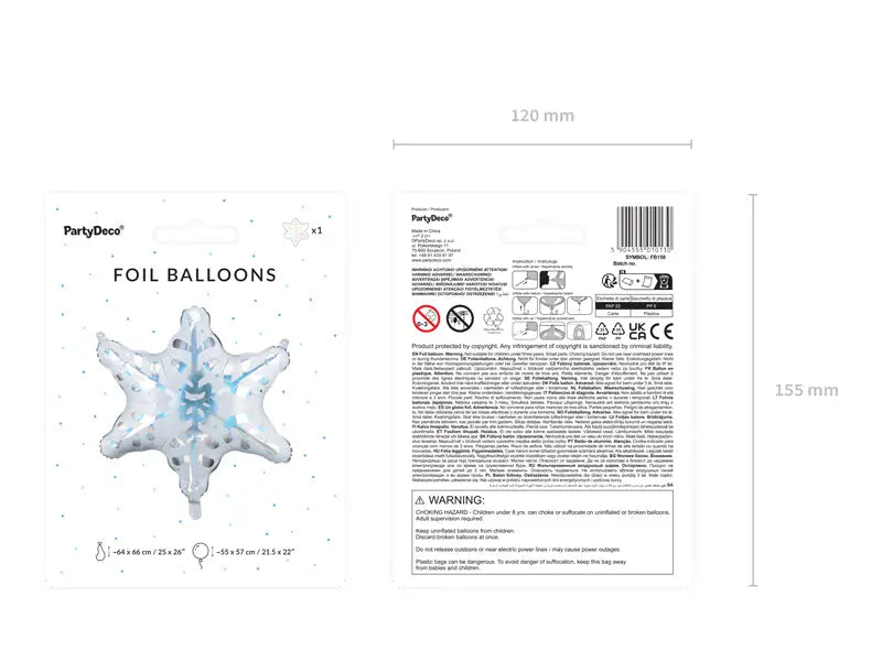 Party Deco Foil Balloon Snowflake (55cm x 57cm) Party Deco