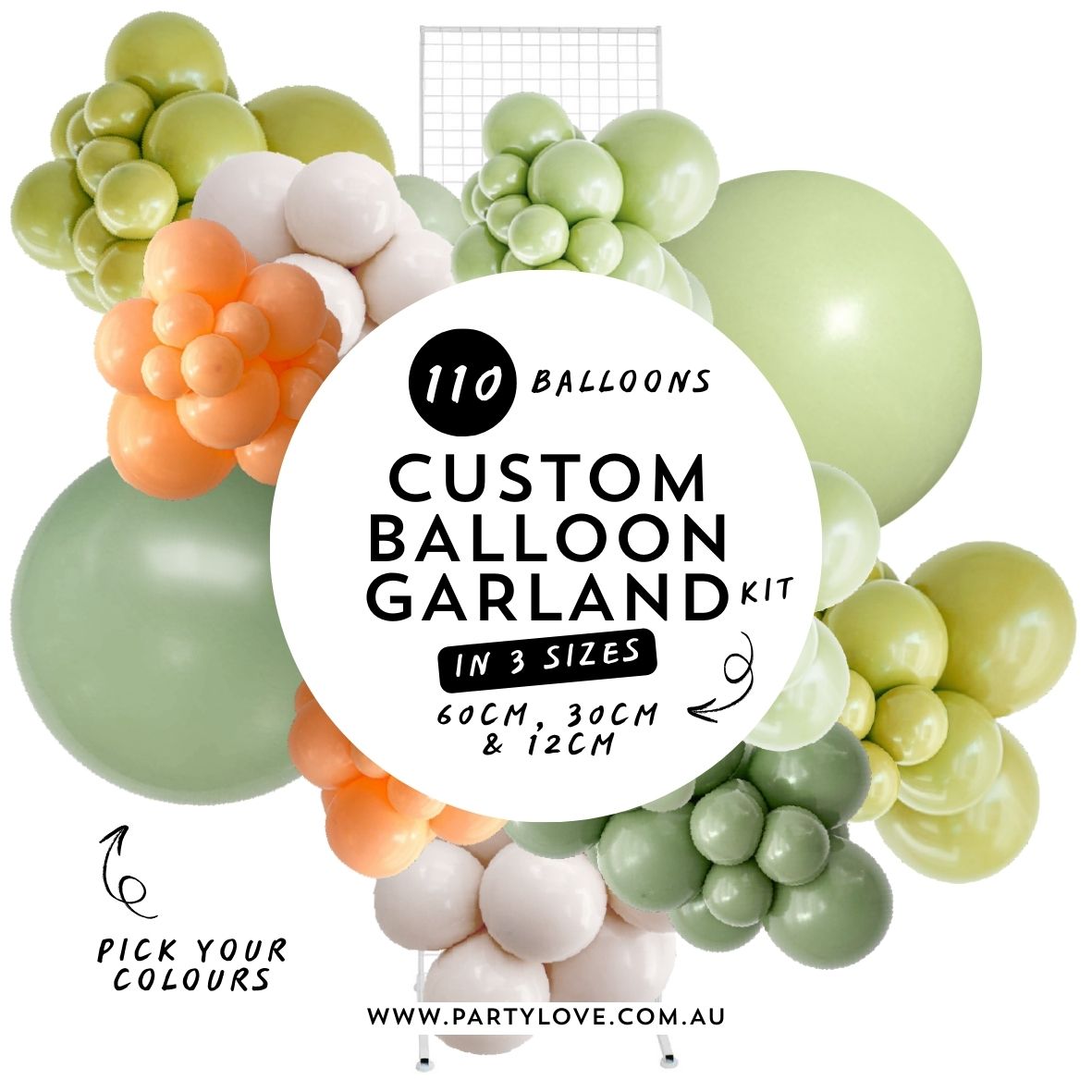 Custom DIY Balloon Garland Kit – Pick your own colours Party Love Balloons
