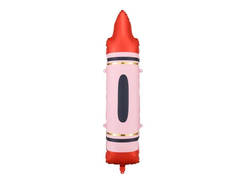 Red Crayon Foil Balloon 23x104 cm Party Deco