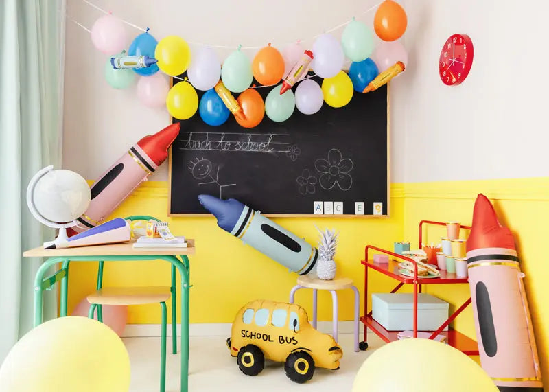 Red Crayon Foil Balloon 23x104 cm Party Deco