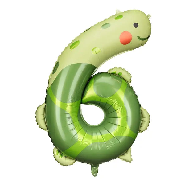 Turtle Foil Balloon Number 6, 96cm Party Deco