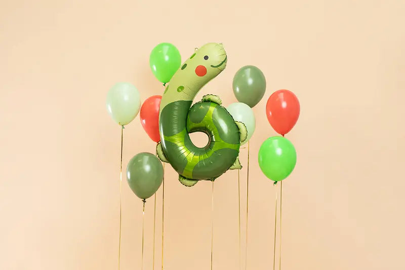 Turtle Foil Balloon Number 6, 96cm Party Deco