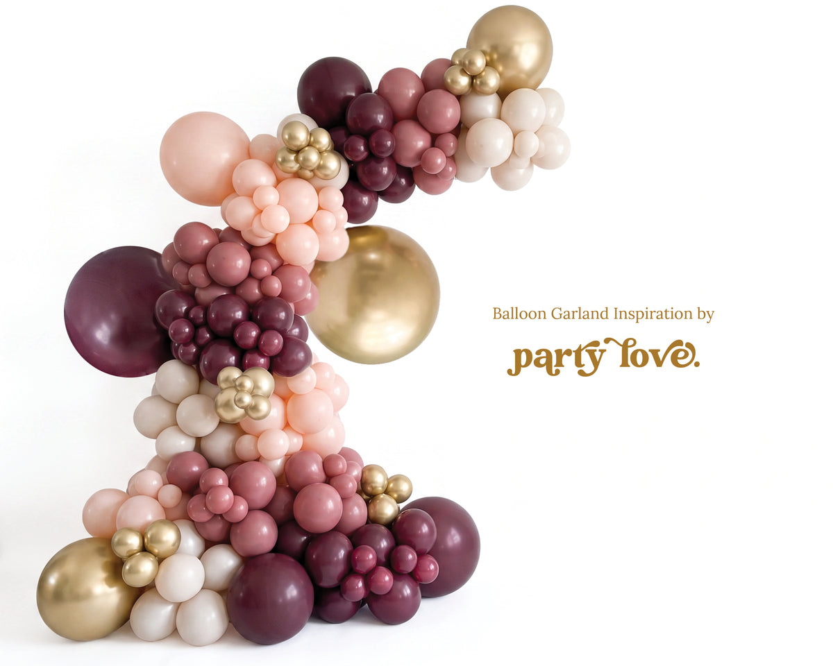 Allure – Rosewood Burgundy Blush Pink Balloon Garland Inspiration