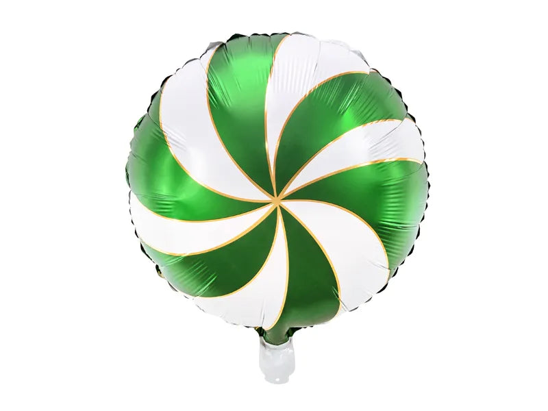 Christmas Green Candy Swirl Foil Balloon 35cm