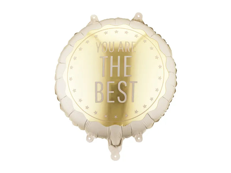 You Are The Best Cream Gold Foil Balloon 35 cm
