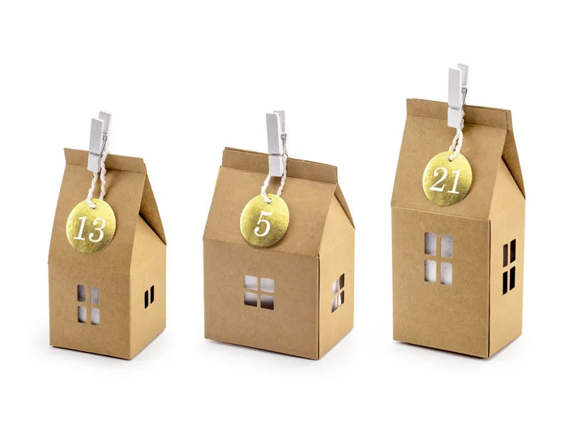 Kraft Houses Christmas Advent Treat Boxes