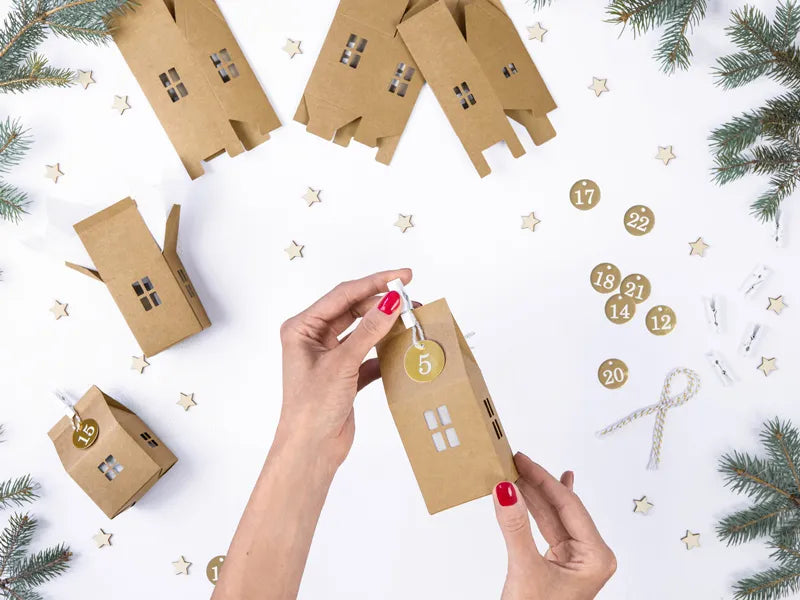 Kraft Houses Christmas Advent Treat Boxes