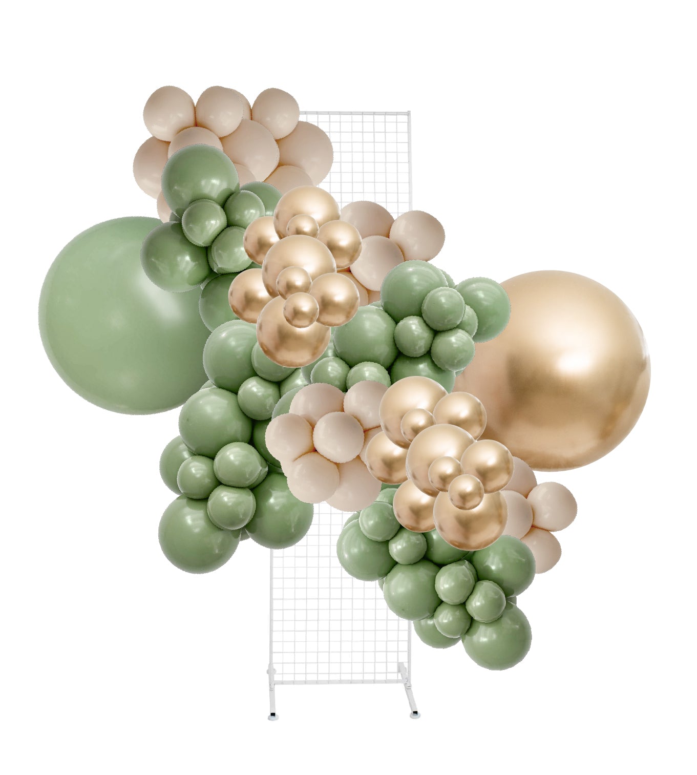 Botanical – Eucalyptus, Gold & White Sand Balloon Garland Kit