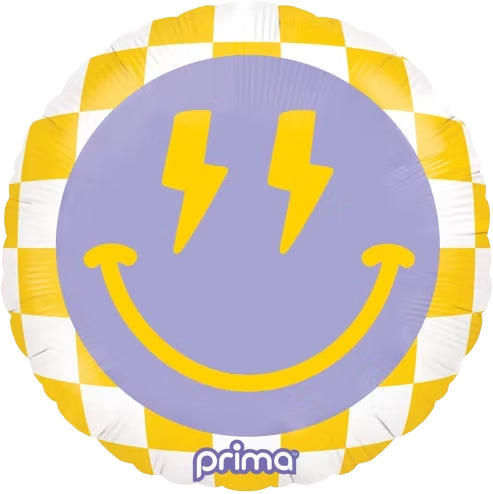 Smiley Face Checker foil balloon 46cm