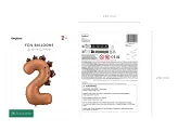 Number 2 Dinosaur Foil Balloon 92cm