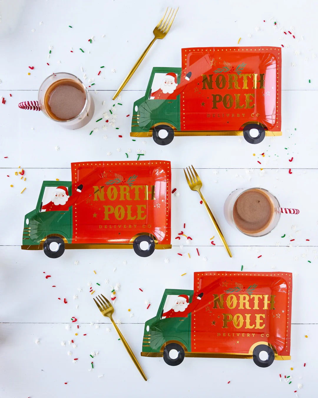 Christmas North Pole Santa Truck Party Plates