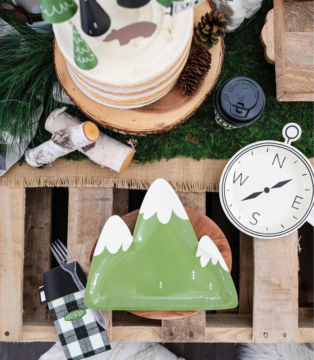 Adventure Mountain Shape Party Plates