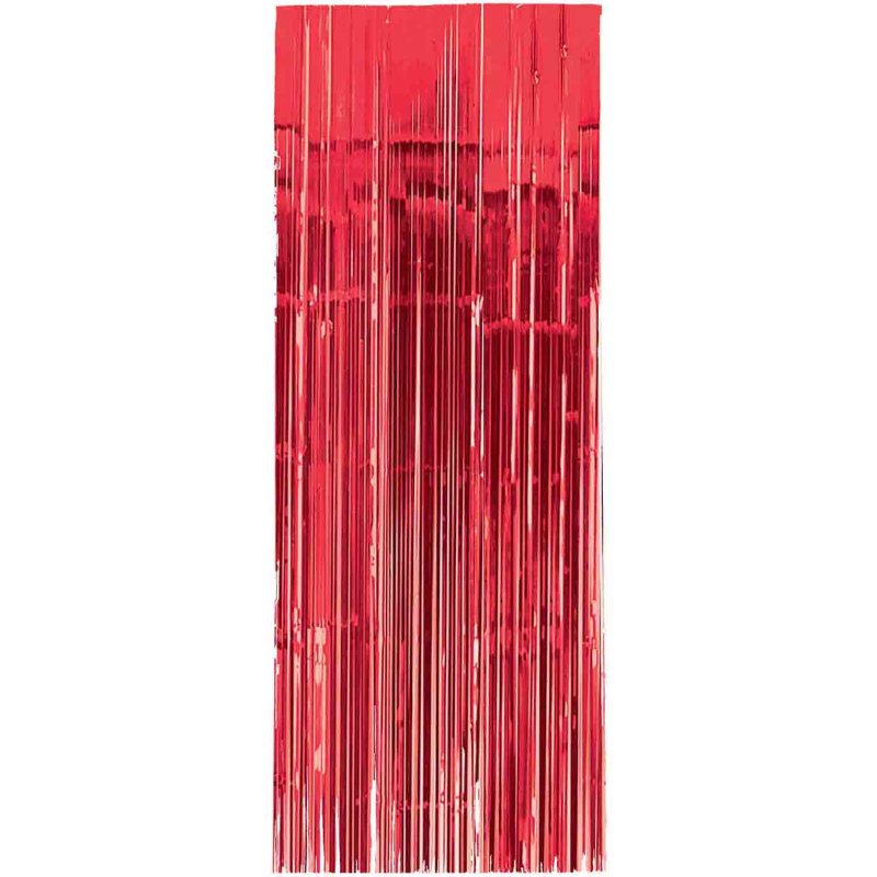 Amscan Red Metallic Foil Curtain Backdrop Streamers