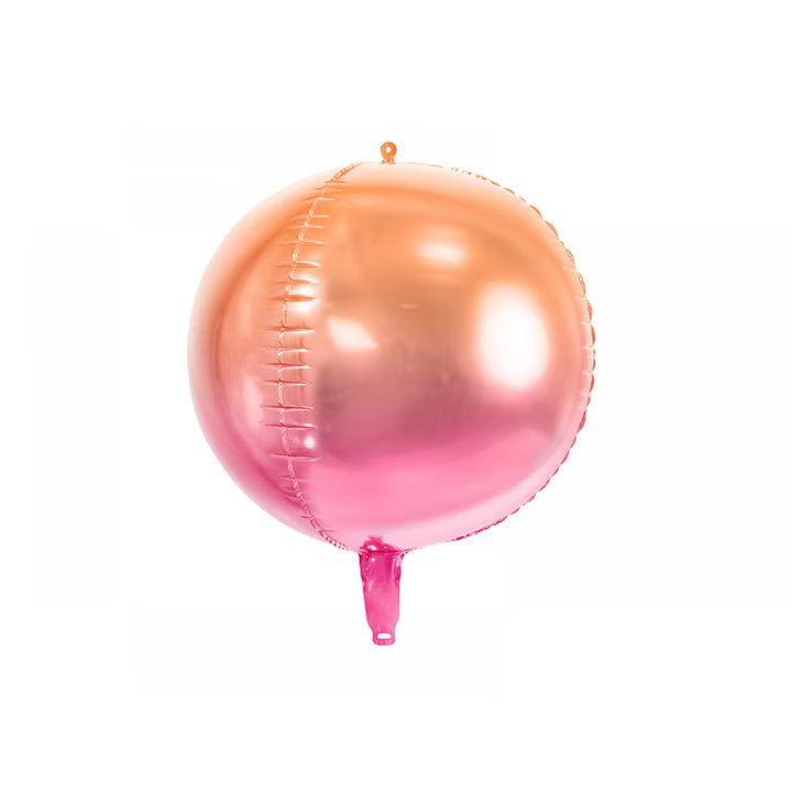 Pink Orange Ombre Orbz ball balloon 35cm