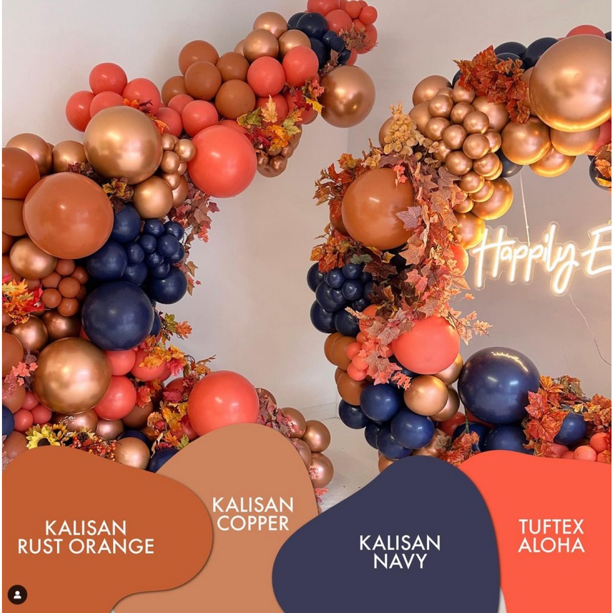 Kalisan Retro Rust Burnt Orange Latex Balloons Kalisan