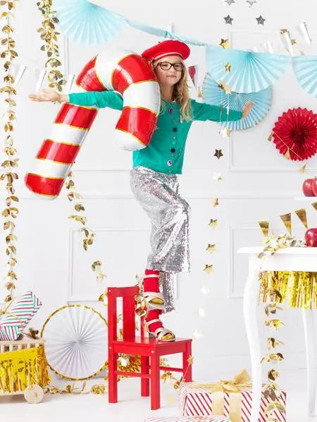 Candy Cane Foil Balloon 82cm Party Deco