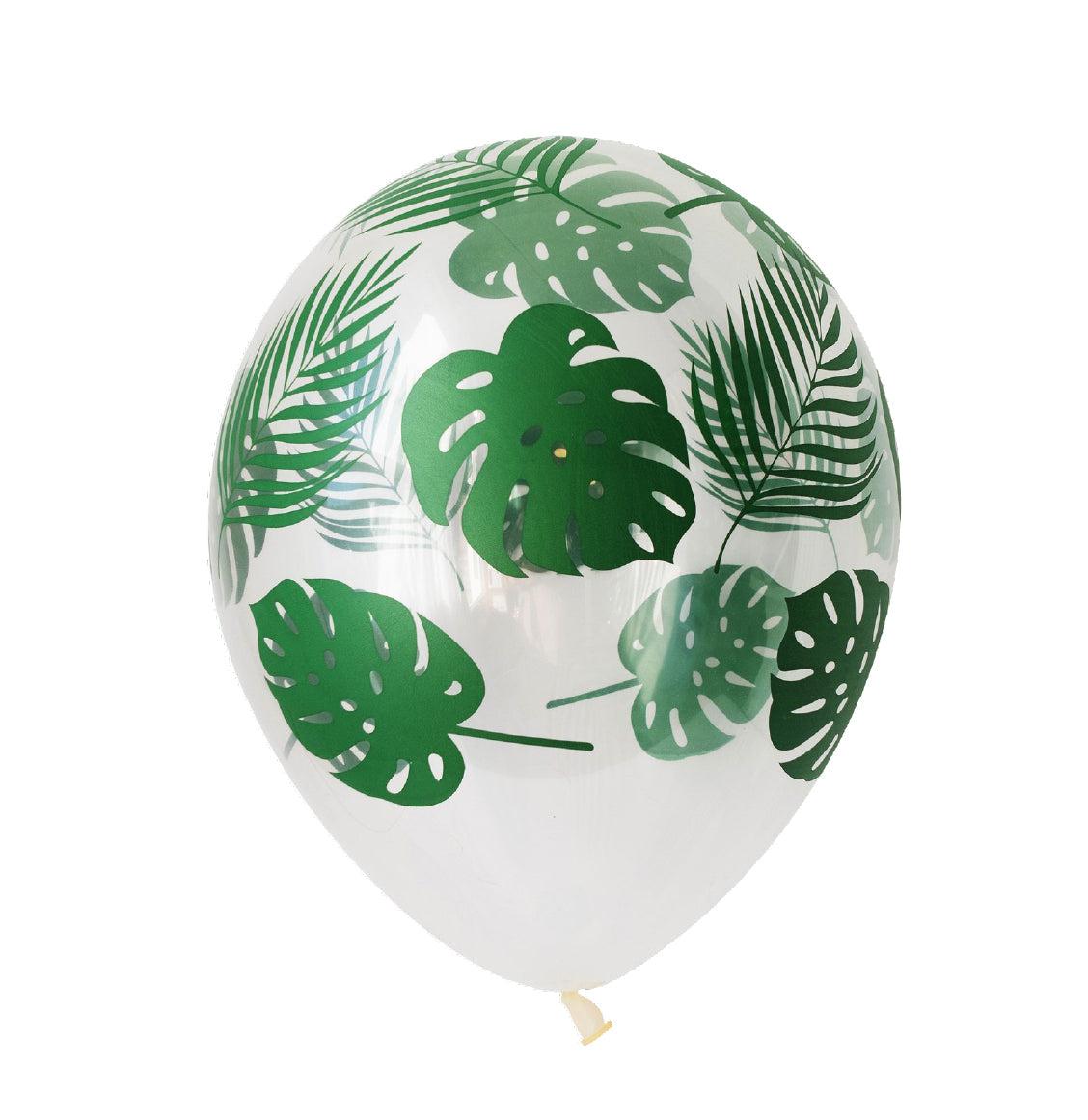 Clear Palm Fronds Leaves Latex Balloons 10 Pack Sempertex