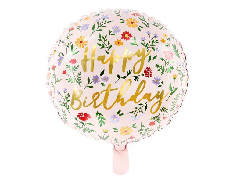 Floral Happy Birthday Balloon Party Deco