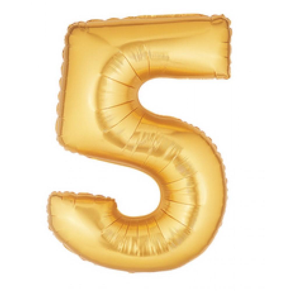 Gold Foil Number Balloon 100cm Party Love