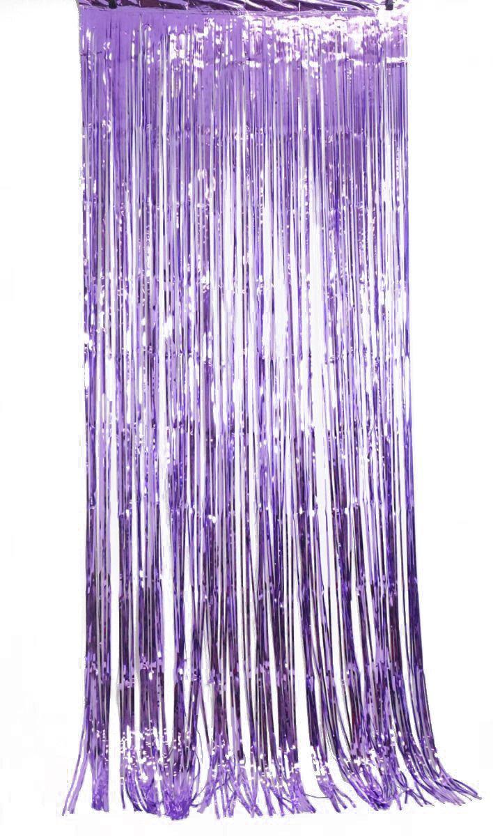 Lavender Metallic Foil Curtain (1m x 2.4m) Backdrop Streamers Party Love